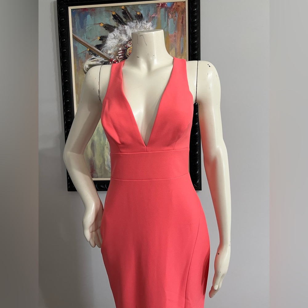 NWT BCBGMAXAZRIA Amaya Coral Floor-Length Evening Gown – Size 2 - Picture 6 of 14